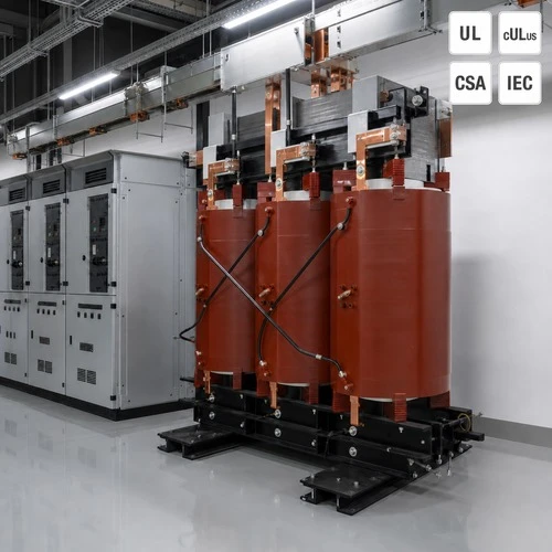 info-1-1 Dry type transformer for data center installed beside medium-voltage switchgear in an 800 VDC AI data center electrical room