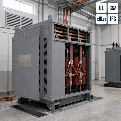 info-1-1 Hydrogen electrolyzer transformer - converter-duty dry type transformer with phase-shifted secondary windings and UL, CSA, cULus and IEC certification marks