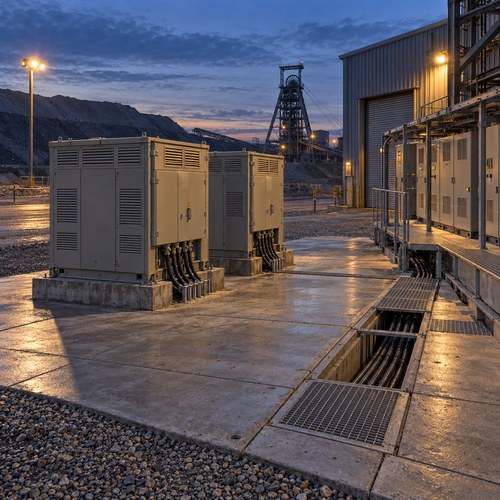 Duty cycle and voltage drop calculation used to size a mining transformer at a surface mine load centre