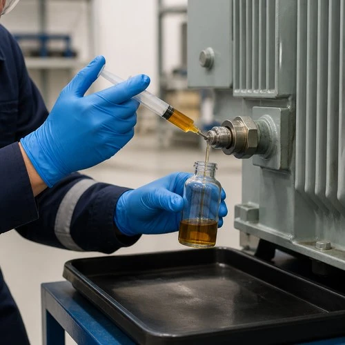 transformer oil DGA sampling in laboratory for used unit evaluation